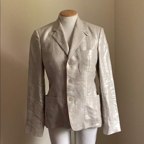 Ralph Lauren Linen Metallic Blazer - Picture 2 of 15